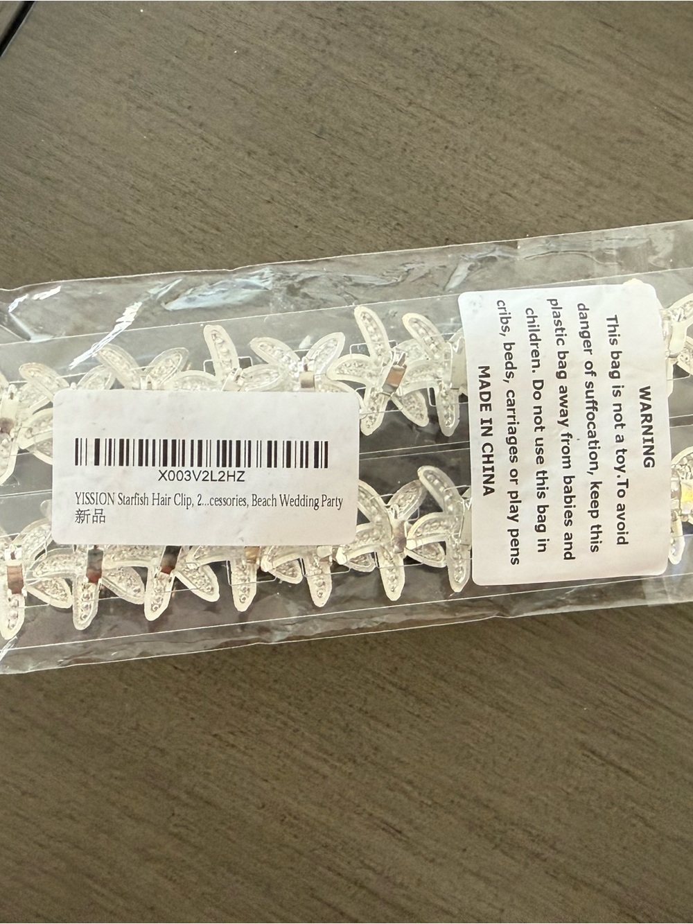 Crystal accented Starfish Hair Clip Set
